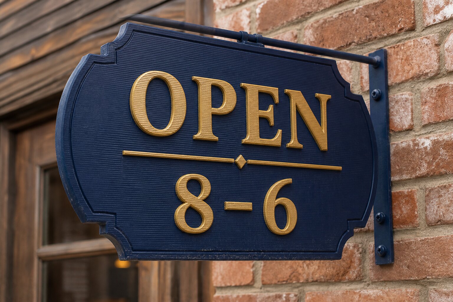 Example outdoor hours sign in weatherproof print